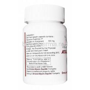 Atazor-300, Generic Reyataz, Atazanavir 300mg Bottle Information