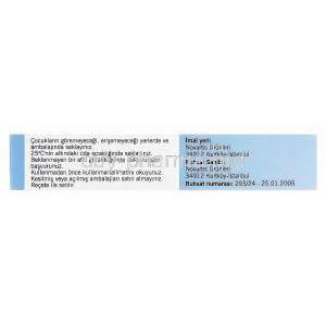 Diovan, Valsartan 80mg Box Information Turkish