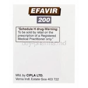 Efavir, Efavirenz 200mg Box Cipla Manufacturer