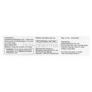 Lobate Skin Cream, Generic Temovate Ointment, Clobetasol Propionate 0.05% 30gm Box Information