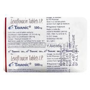 Tavanic, Generic Levaquin, Levofloxacin 500mg Blister Pack Information