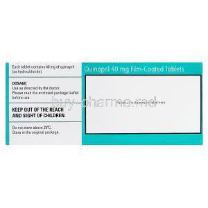 Quinapril, Generic Accupril, Quinapril 40mg Box Information