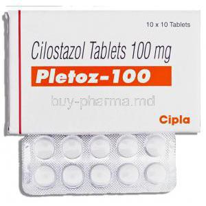 Pletoz, Generic Pletal,  Cilostazol 100 Mg Tablet (Cipla)