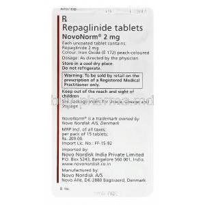 NovoNorm, Repaglinide 2mg Blister Pack Information