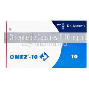Omez-10, Generic Prilosec, Omeprazole 10mg Box