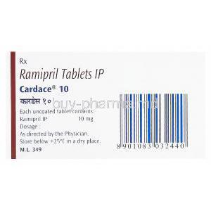 Cardace, Generic Altace, Ramipril 10mg Box Information