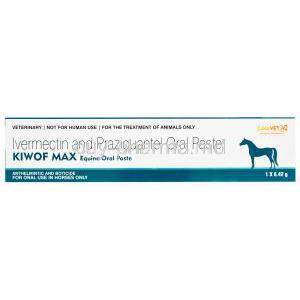 Kiwof Max Equine Oral Paste, Generic Equimax Paste, Ivermectin 18.7mg and Praziquantel 140.3mg Box