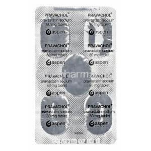 Pravachol 80, Pravastatin Sodium 80mg Tablet Strip Back