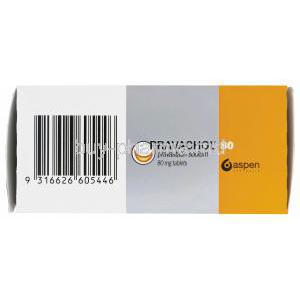 Pravachol 80, Pravastatin Sodium 80mg Box Side