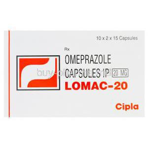 LOMAC-20, Generic Prilosec, Omeprazole 20mg Box