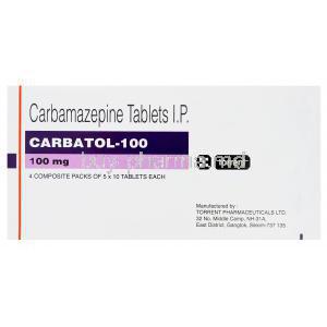 Carbatol-100, Generic Tegretol, Carbamazepine 100mg Box