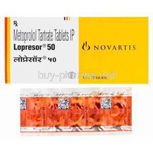 Lopresor 50, Metoprolol Tartrate 50mg