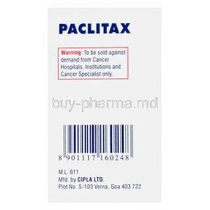Paclitax Injection, Generic Taxol, Paclitaxel Injection Vial 30mg per 5ml Box Manufacturer Cipla