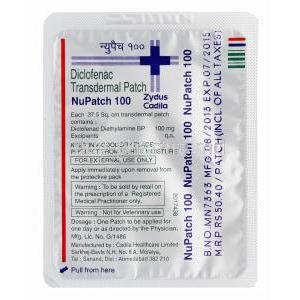 Nupatch 100, Diclofenac Transdermal Patch 100mg Patch Pack Information