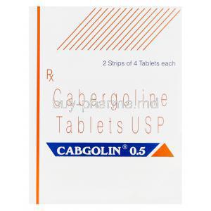 Cabgolin 0.5, Generic Dostinex, Cabergoline 0.5mg Box