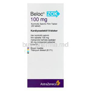 Beloc ZOK, Metoprolol 100mg Box