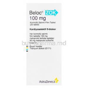 Beloc ZOK, Metoprolol 100mg Box Information (Turkish)