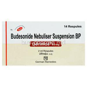 Derinide Respules, Generic Pulmicort, Budesonide 0.5mg 2ml Box