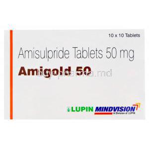 Amigold 50, Generic Solian, Amisulpride 50mg Box