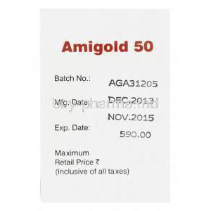 Amigold 50, Generic Solian, Amisulpride 50mg Box Batch