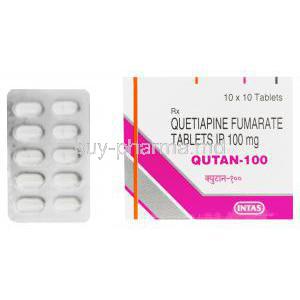 Qutan-100, Generic Seroquel, Quetiapine 100mg