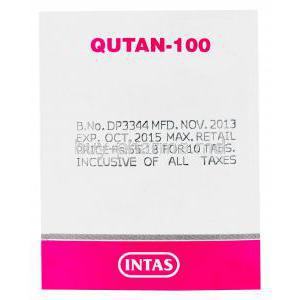 Qutan-100, Generic Seroquel, Quetiapine 100mg Box Batch