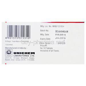 Olsar-A 40, Generic Benicar, Olmesartan Medoxomil 40mg and Amlodipine 5mg Box Manufacturer Unichem