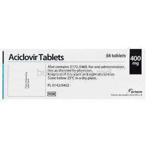 Aciclovir Tablets, Generic Zovirax, Aciclovir 400mg Box Back