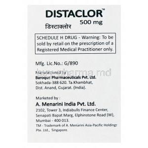 Distaclor, Generic Ceelor, Cefaclor 500mg Box Manufacturer