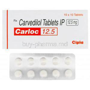 Carloc, Generic Coreg, Carvedilol 12.5mg