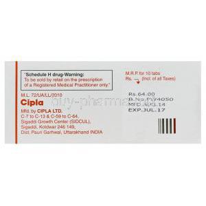 Carloc, Generic Coreg, Carvedilol 12.5mg Box Manufacturer Cipla