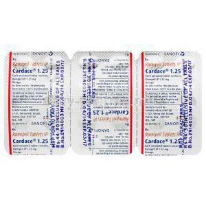 Cardace, Ramipril 1.25mg Tablet Strip Information