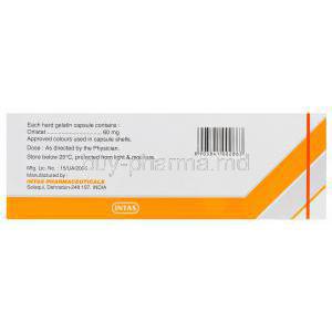 Obelit, Generic Alli, Orlistat 60mg Box Information