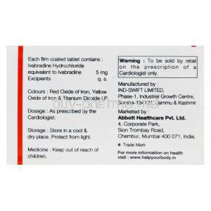 Ivabid, Generic Coralan, Ivabradine 5mg Box Information