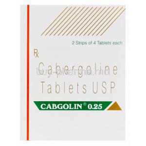 Cabgolin 0.25, Generic Dostinex, Cabergoline 0.25mg Box