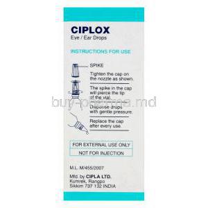 Ciplox, Ciprofloxacin EyeEar Drops 0.3% 5ml Box Manufacturer Cipla