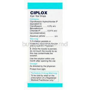 Ciplox, Ciprofloxacin EyeEar Drops 0.3% 5ml Box Information