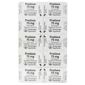 Pradaxa, Dabigatran Etexilate Mesylate 75mg Capsule Strip Back