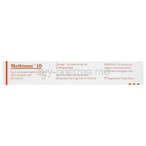 Methimez 10, Generic Tapazole, Methimazole 10mg Box Information