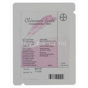 Climara Forte, Estradiol Trasndemal Plasters 7.6mg per 25cm2 Inside Packaging