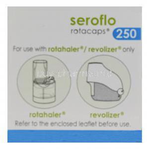 Seroflo Rotacaps 250, Generic Advair, Salmeterol 50mcg and Fluticasone Propionate 250mcg Rotacaps Box Top