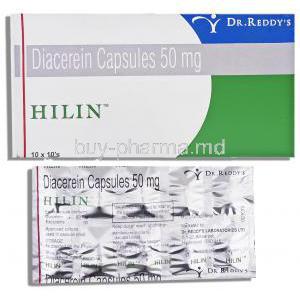 Hilin, Generic Cartidin,  Diacerein 50 Mg Capsule (Dr.Reddy's)