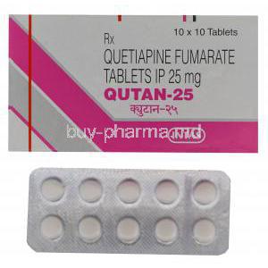 Qutan-25, Generic Seroquel, Quetiapine 25mg