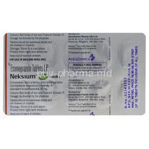 Neksium 40mg, Esomeprazole 40mg Tablet Strip Information