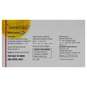 Neksium 40mg, Esomeprazole 40mg Box Information