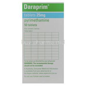 Daraprim, Pyrimethamine 25mg Box Back