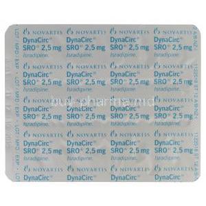 DynaCirc SRO, Isradipine 2.5mg Capsule Strip Back