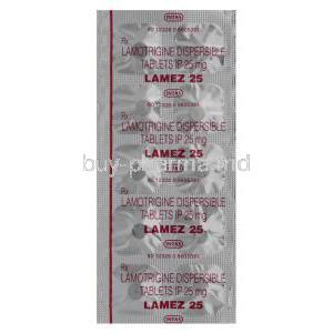 Lamez 25, Generic Lamictal, Lamotrigine 25mg Dispersible Tablet Blister Pack