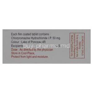 Emetil, Generic Largactil, Chlorpromazine 50mg Box Composition