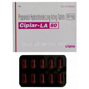 Ciplar-LA 80, Genric Inderal LA, Propranolol Hydrochloride 80mg Long Acting